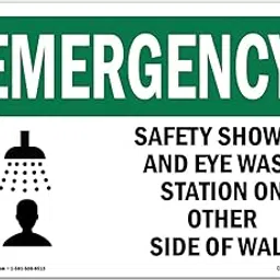 OSHA Emergency Sign - Safety Shower and Eye Wash Station with Symbol Vinyl Sticker Protect Your Business, Workplace, Warehouse, Made in USA image 1