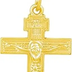 Brass Gold Plated Catholic Crucifix Jesus Cross Pendant Jewellery Chrisitian Spiritual (PCKL7748)-image-43