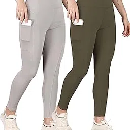 kashikay creation Women High Rise Full Stretchable Ankle Length Slim Fit Yoga Workout Gym Tights with Pockets| Yoga Pants/Leggings for Women-picture-18