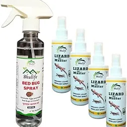 Bhulife Organic Bedbug Killer Spray & Lizard Repellent Spray Combo | Natural Products| 200MLx1+100MLx4-image-34