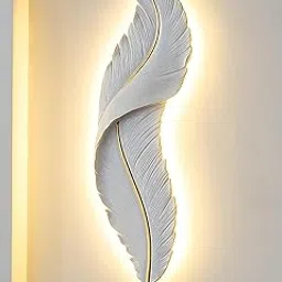 Radiant Decor Modern Feather Wall Sconce – 3-Color LED Light (Warm/Natural/Cool White), 22W Metal Wall Lamp for Living Room, Bedroom & Home Décor, White Finish-image-97