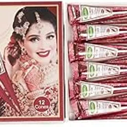 Madiha's Henna Maroon Nail Cone Pack of 12 (15gm each)| Ready to Use Mehendi for Natural Brown Nail Tint & Strength | Herbal Treatment to Cover Discoloration, Nourish Nails & Prevent Breakage-picture-49