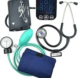 Dishan Advance Sphygomanometer With Digital Black Bp & Duo sonic Stethoscope Accurate Blood pressure readings Bp Monitor (Black)-picture-63