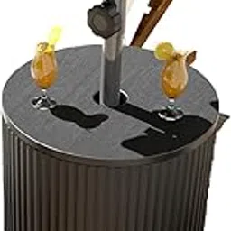 FONTOI Outdoor Patio Side Table Umbrella Base, Patio Umbrella Base Stand Fits up to 1.5 Inch Pole, with Umbrella Base Weight, Lounger Small Outdoor Coffee Table, Drink Table Bar-picture-12