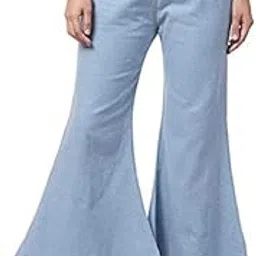 magic Women's & Girls Regular Fit Jeans Casual Denim Palazzo Style Side Desgin (Light-picture-36
