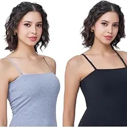 krisha collection Womens Padded Sleeveless Camisole Combo Pack | Soft Stretchy Cotton Sameej Spaghetti with Adjustable Strap Slip-picture-15