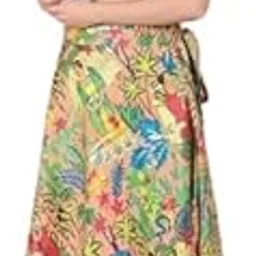 Jaipur Export qulity Cotton Hand Block Floral Printed Wrap Around Women’s and Girls Free Size Skirt Rapron. Peach-image-66