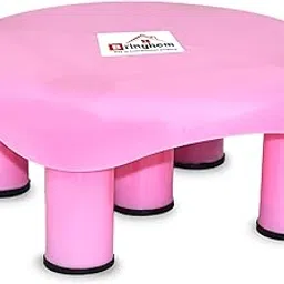 FPR Bringhom Rounded 5 Legs Bath Stool Patla/Chair Anti Skid Base for Bathroom, Home, Kitchen (1Pc, Pink) Plastic - 30xx30x12.5cm-image-12
