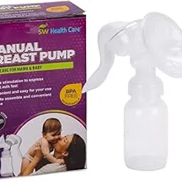 SW Health Care Manual Breast Pump with Silicone Pads | Baby Milk Pump | Breast Pump For Mothers | Wide Mouth Bottle for Infection Free Feeding | Flange Size Suitable for All | Soft & Gentle | BPA Free-image-39
