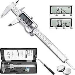 3Clock Digital Caliper, Caliper Measuring Tool with Stainless Steel, Electronic Micrometer Caliper with Large LCD Screen, Auto-Off Feature, Inch and Millimeter Conversion (6 Inch/150 mm)-picture-28