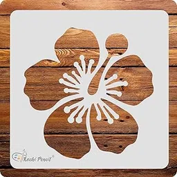 Hibiscus Flower Art and Craft Stencils for Painting, Size 6 x 6 inch Reusable Stencil for Painting, Fabric, Glass, Wall Painting, and Craft Painting-picture-15