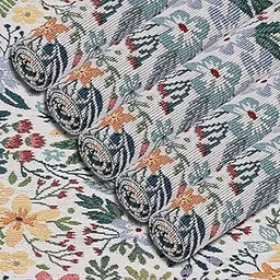 Nature Retreat Floral Eco-Friendly Cotton Dining Table mats – Reusable, Machine Washable, Everyday Use Yellow & White Rectangular Placemats, Set of 6 (33x47 cm)-picture-68