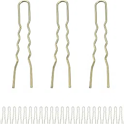 fure Metal U Hair Pins/Juda Pins (Golden) - Pack of 25 for Women-picture-17