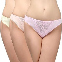 bodycare Women's Cotton Bikini Brief with Lace Front Crotch (1457C) Pack of 3-picture-41