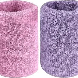 Neska Moda Unisex Pink and Purple Pack of 2 Cotton Wrist Band-picture-17