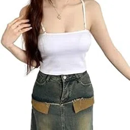 munaafi Women's Regular fit Cotton Camisole silp Non-Wired with Adjustable Strap and Removable Padded.-picture-38