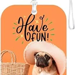 tashis pet junction TPJ Handmade Resin Customized Luggage ID Tag with Pet Name Dog Cat Photo, Cute Personalized Travel Bag Identifier Label, Travel Accessories Ideal for Gifting - Pug Explorer Adventure Journey-picture-49