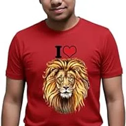 R & S CREATIONS R & S Tiger Printed T-Shirt for Men | Stylish Round Neck Cotton Tee | Casual Graphic Top image 1