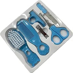 Baby Grooming Kit, Pink - Nasal Aspirator, Brush, Scissors, Nail Clippers (Blue)-picture-16