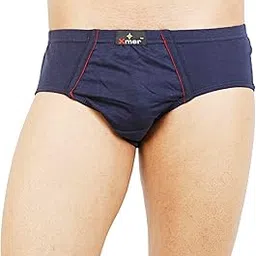 xmer Men's Inner Elastic Underwear Briefs, Multicolour 100% Cotton Pack of 1-picture-45