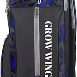 Grow wings Cricket Kit Equipment Bag (Camo Green,1 Bat Caves) | Shoulder Straps | Extra Compartment for Accessories | Travel Duffel Backpack | Lightweight | Men and Women (Blue)-image-6
