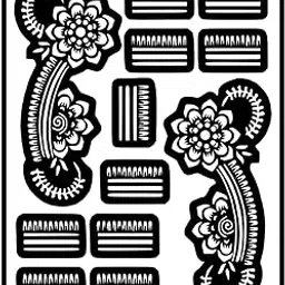 Temporary Tattoowala Two Flower Partten Stencil Sticker for New Look-image-41