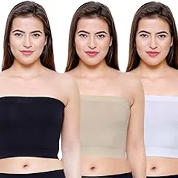fillory Women's/Girl's Strapless Stretchable Short Bandeau Tube Top Camisole (Free Size)-picture-26