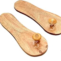 Eversky01 Handicraft Wooden Sleepar Slippers Khadau Foot Feet Slippers chappal/Khadau Slepers Brown-picture-59