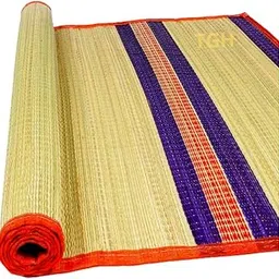 Trustful Gift House TGH Traditional Korai Grass Rectangular Mat - Floor Mat Korai Chatai 6 X 3.5 [Red]-picture-14