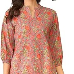 vaamsi Women's Grey Cotton Blend Printed Printed Top | Western Tops for Women-picture-15