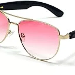 Piluyaa Smart Sunglasses with Bluetooth 5.4 for Men/Women, Auto On/Off Hall Sensor, HD Stereo Sound, 6H Battery Life, Magnetic Charging – All-Day Comfort for Driving, Sports & Outdoor-Pink-image-14