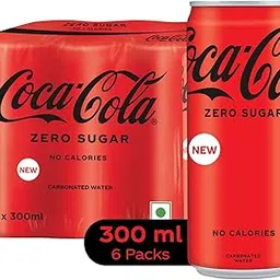 Coca-Cola Coke Zero Sugar Cola Cold Drink | Soft Drink With No Calories | Zero Sugar Drink | Recyclable Can, 300 Ml (Pack Of 6)-image-93