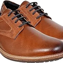 hx london Men's Synthetic Leather Lace-Up Derby Uniform Dress Shoes-picture-13