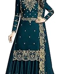 derwafab Women's Georgette Semi Stitched Anarkali Salwar Suit (Anarkali Gown Salwar Suit_SF201-29no Free Size)-picture-20