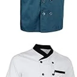 2Pcs Men Women Chef Jacket Coat Chef Wears Hotel Durable Cooking Uniform XL-image-16