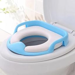 Aimers Portable Baby Potty Seat for Kids 1-3 Years Cushioned Potty Training Toilet Seat for Kids Boys and Girls Non-Slip Potty Sitting Ring with Handles Fits Round & Oval Western Toilet-image-1