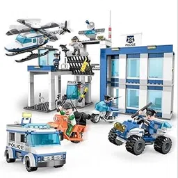 City Police Station Building Blocks Set –857 PCS DIY Construction Toy with Helicopter, Vehicles & Mini Figures | Action-Packed STEM Kit for Kids Ages 6+-picture-32