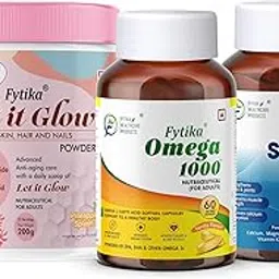 Fytika Let it Glow Pineapple, Collagen Powder-200G + Fytika Omega 1000 (Omega-3 Fatty acids)-60 Caps + Fytika Strong bones with Calcium and Vitamin D2-60 Tabs-picture-31