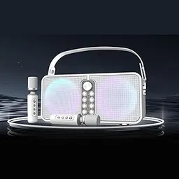 Unblock Tech Small Portable Karaoke Machine Wireless Microphone Bluetooth Speaker LED Lights 3600mAh Battery、Home Party Outdoor Travel-image-54