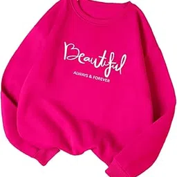 Women's Fleece Round Neck Full Sleeve Printed Sweatshirt-image-2