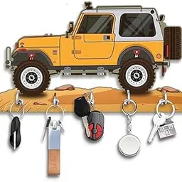 AMBIKA FASHION Mahindra Thar Car Shape Key Holder for Home Decor Items | Stylish Key Hanger Wall Mounted Decoration | Handicraft Key Chain Stand | Wooden Keychain Hangers for Office-image-81