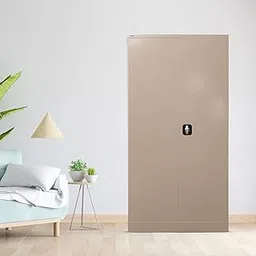 Wardrobe 2 Doors with 4 Shelves, Beige Color, (WxDxH): 45x90x183 cm,Suitable for Bedroom, Laundry Room, Closet, Garage,-picture-24