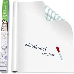 HOME13 White Board Wall Sticker Self Adheisve Removable White Board Wallpaper for Home School, Office, College (45x381 Cm)-image-1