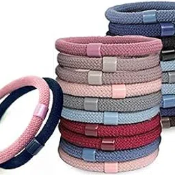 Dark Multi Color Elastic Hair Ponytail Holder Soft Non Slip Tight Stretchable Rubber Bands for School Girls/Women, Hair tie (Pack of 10)-picture-43
