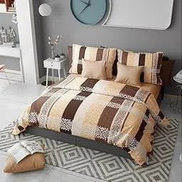 Premium Glace Cotton Double Bed King Size Quilt Cover/Duvet Cover/Rajai Cover/Blanket Cover with Zipper 90 X 100 Inches (design6)-picture-13
