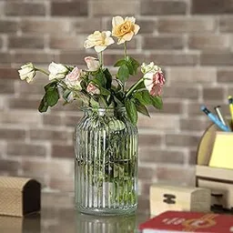 7.5 Inch Tall Glass Flower Vases | Flower Vase | Pampas Grass Vase | Home Decor Centrepiece | Decor Showpiece for Living Room, Office, Wedding or Gifts-picture-22
