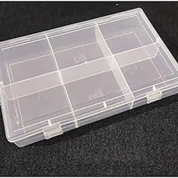 R.P.S Y. S. Traders Plastic Grid Box Organizer For Jewelry, Hair Pins, Medicines, Craft Material, Hardware With 6 Partitions/Sections, White, 22 X 14 X 3.5 Cm-picture-25