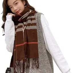 New Variety Store™ Winter Warm Men & Women Casual Luxurious Premium Checkered Multi Check Pattern Winter Stoles Muffler Scarf Cum Scarves Woolen, Soft And Warm-picture-54