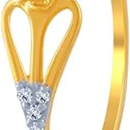 p.c. chandra jewellers 14k (585) Yellow Gold and American Diamond Ring for Women-picture-28