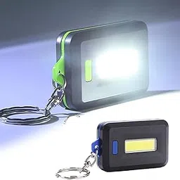 AUGEN Portable Mini COB LED Keychain Flashlight Outdoor Camping Climbing Light Lamp 3 Modes Torch Pocket Emergency Light Use Rugged (Pack Of 1, Blue)-picture-40